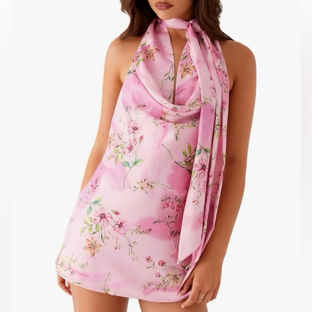 Amazon Pink Floral Mini Dress